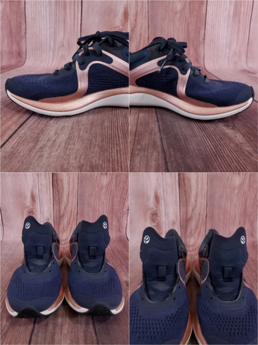 Lululemon Chargefeel Workout Low Womens 6.5 Running Shoes Navy Rose Gold Sneaker